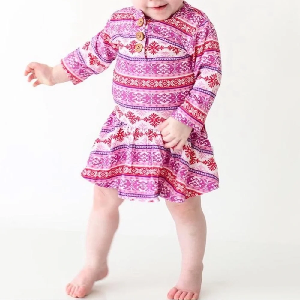 Posh Peanut Bamboo‎ Maya bodysuit Twirl dress size 12-18 months